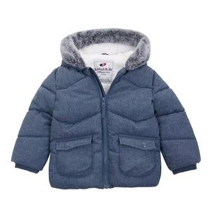 Baby Boys' Sherpa Lined Puffer Jacket Warm Winter Coat with Hood